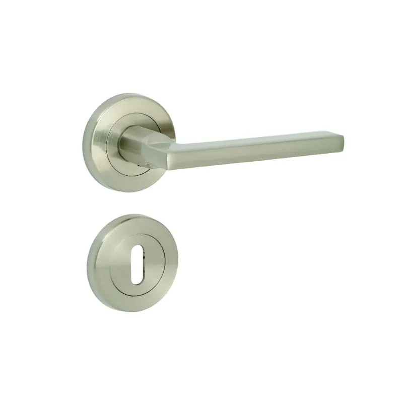 Set manere Yale Cortina,cu rozeta din aliaj de zinc, aluminiu argintiu, 6 x 19 x 19 cm