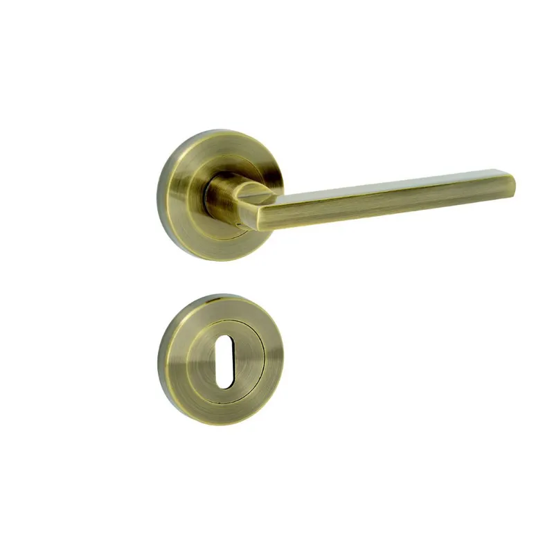 Set manere Yale Cortina, cu rozeta, aluminiu, auriu, 6 x 19 x 19 cm