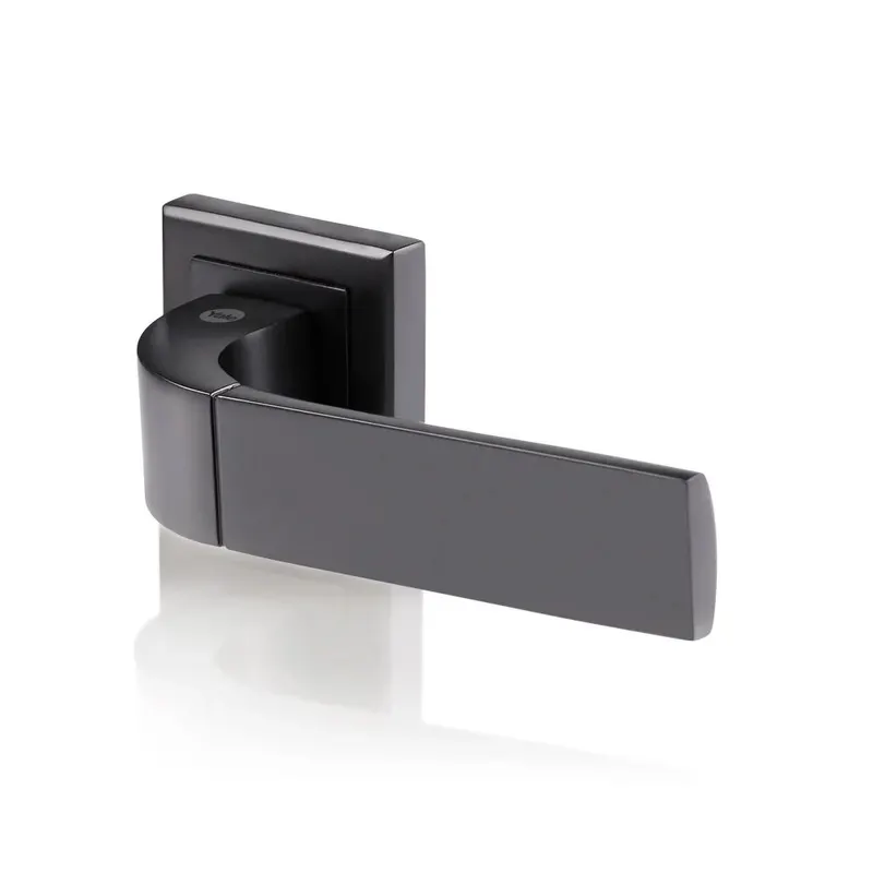 Set manere Yale Bologna, cu rozete si cheie incluse, aluminiu, negru mat