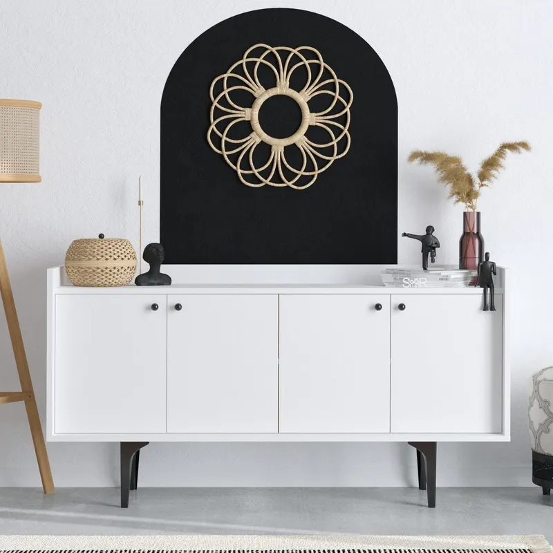 Consola Eris cu 4 Usi, Alb, 150x80x40 cm - Alb