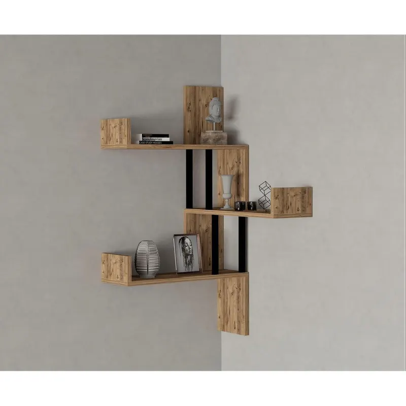 Raft de perete Biat, 3 Rafturi, Stejar, 105x60x20 cm - Stejar