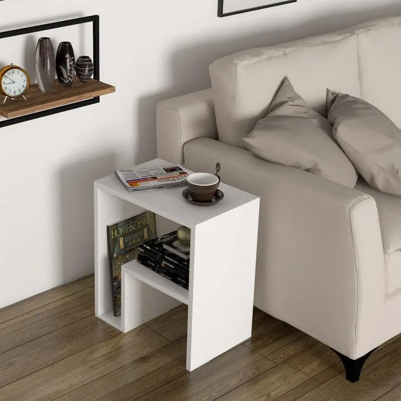 Masuta lateral Yepa, Alb, 30x52x45 cm - Alb