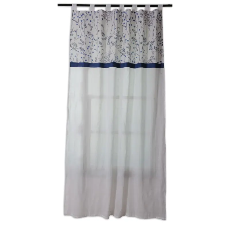 Perdea 2419, alb si bleu, 140 x 245 cm