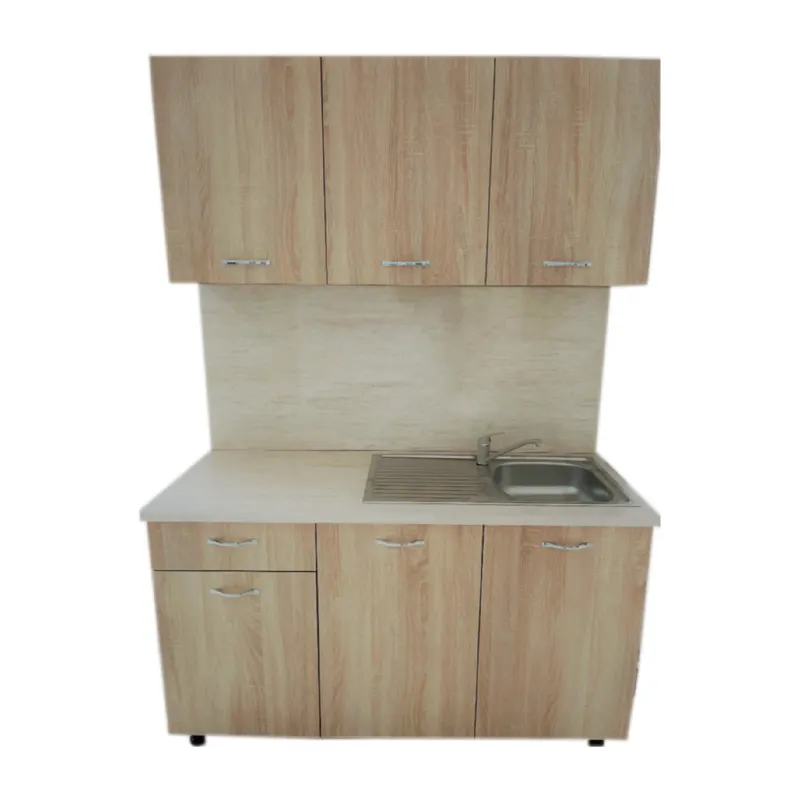Mobila bucatarie Mini, pal melaminat, sonoma, blat inclus, lungime 1400 mm