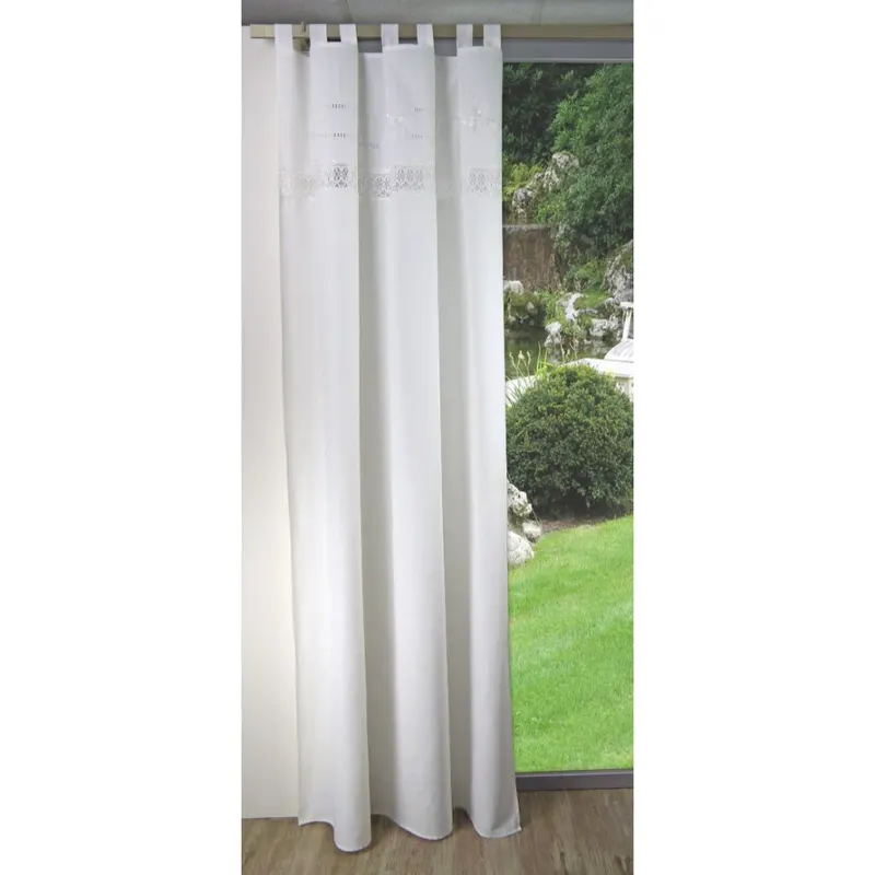 Perdea natur, cu bride, poliester, 140 x 245 cm
