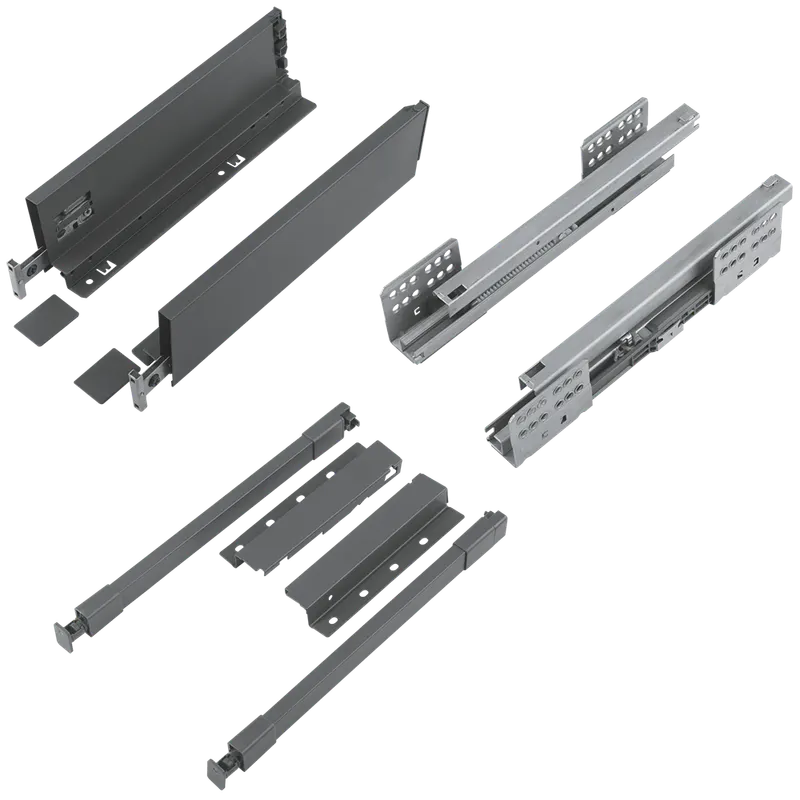 Sistem pentru sertar Teko Slim, metal, antracit, 40 kg, 450 x 199 mm