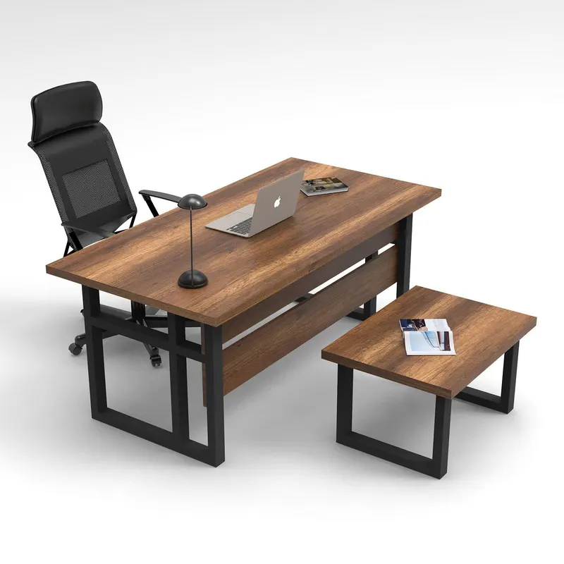 Set de mobilier de birou Heart, Nuc, 2 piese, Birou - masa, 180x90x73 cm - Nuc