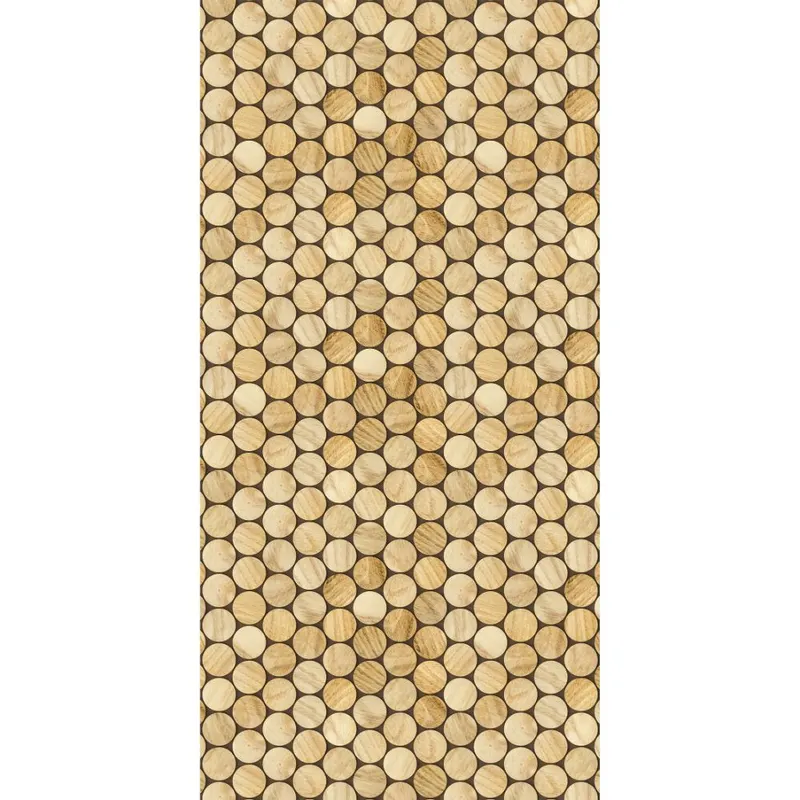 Covor modern Kitchen Wood, poliester, model geometric bej natural, 70 x 140 cm