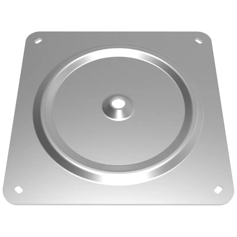 Placa de montaj pentru picior de masa cu postament, metal, crom, 190 x 190 mm