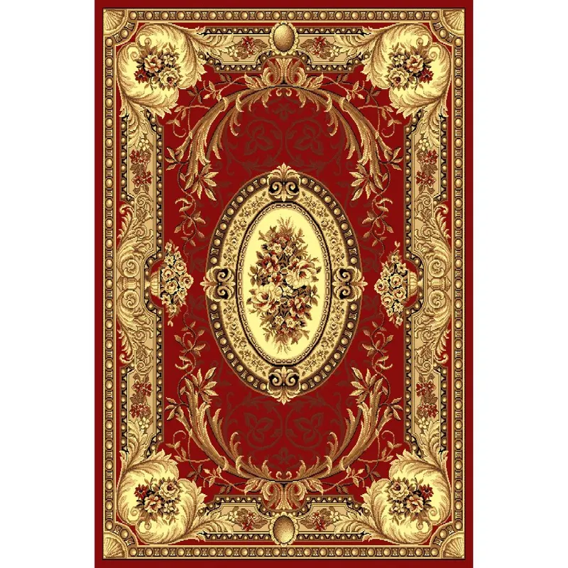 Covor clasic Gold 042/22 dreptunghiular, polipropilena BCF, rosu/bej, 60 x 110 cm