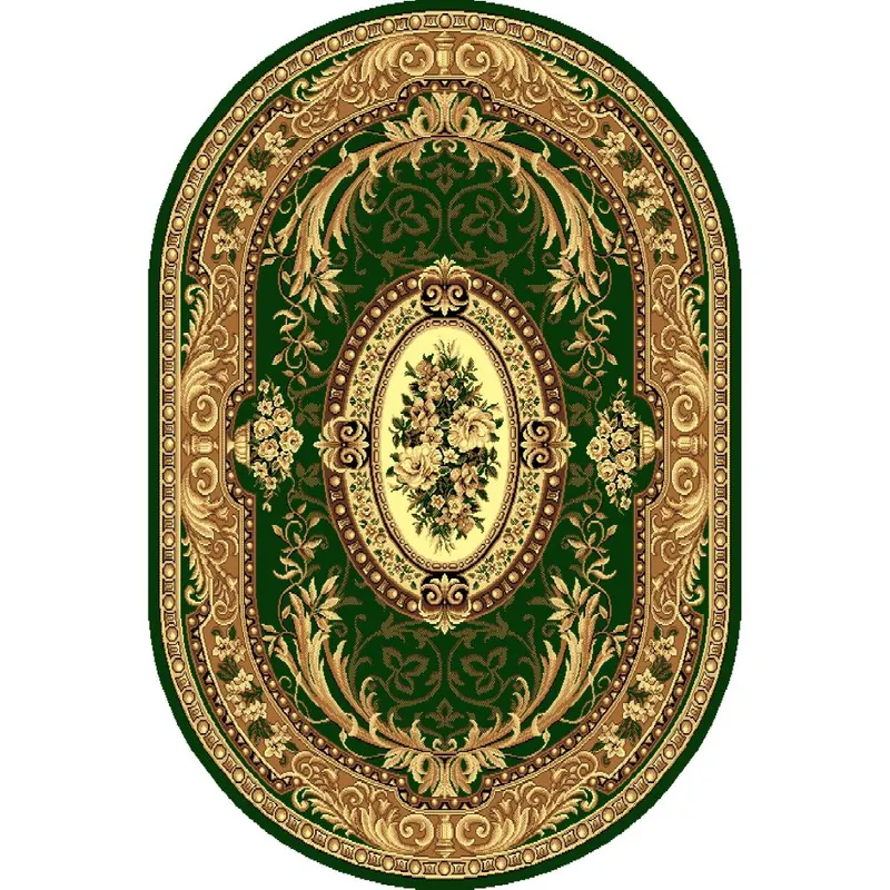 Covor clasic Gold 042/32 O, polipropilena BCF, verde/bej, 60 x 110 cm