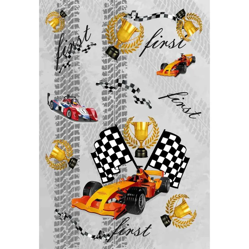 Covor copii Kids Cars, model cu masina, poliester, 70 x 140 cm
