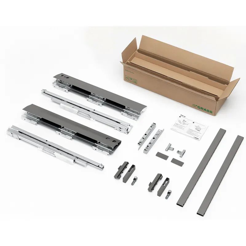Set sertar, Grass, metal, aluminiu si alb, 40 kg, 450 mm