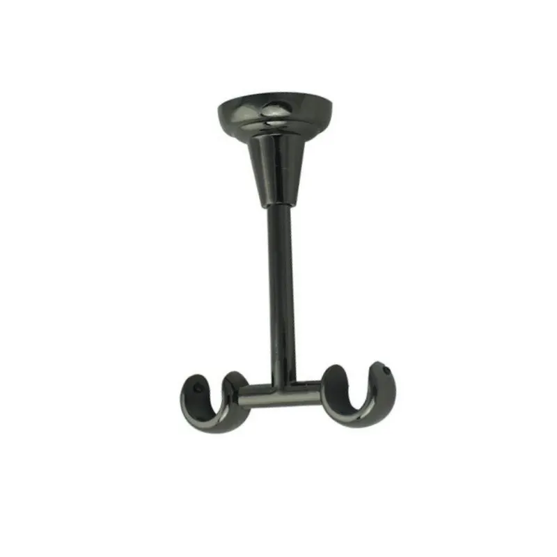Consola galerie fier forjat, prindere tavan, 16 mm, negru, set 2 buc