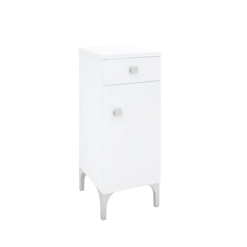 Dulap baie Savini Due, 1 usa + 1 sertar, PAL/MDF infoliat, alb, 87 x 31,6 x 33,5 cm