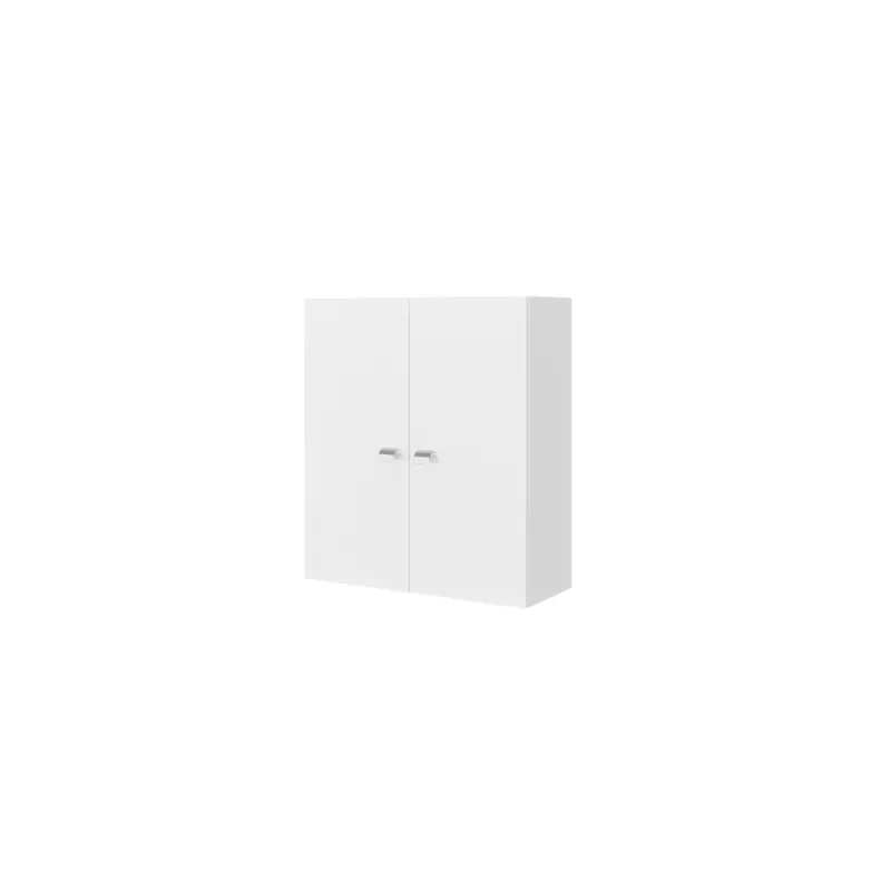 Dulap baie Savini Due, 2 usi, lemn, alb lucios, 71 x 62,8 x 25,1 cm