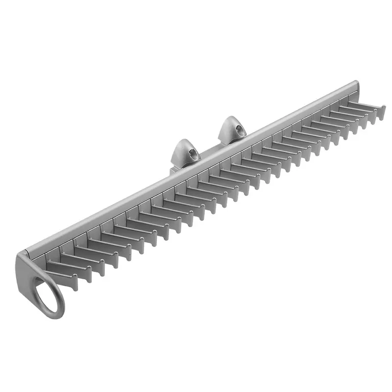 Suport pentru cravate, plastic, argintiu, 450 mm
