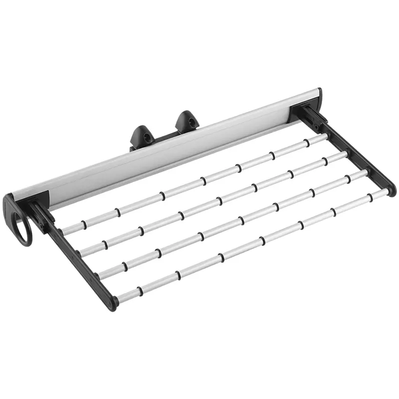 Suport pentru pantaloni cu inele, aluminiu, argintiu, 450 x 215 x 81 mm