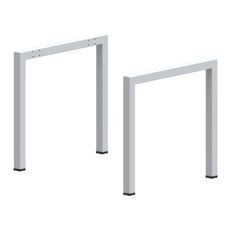 Picior modular U, metal, gri metalic, sectiune 50 x 50 mm, H 710 mm, l 900 mm, set 2 buc