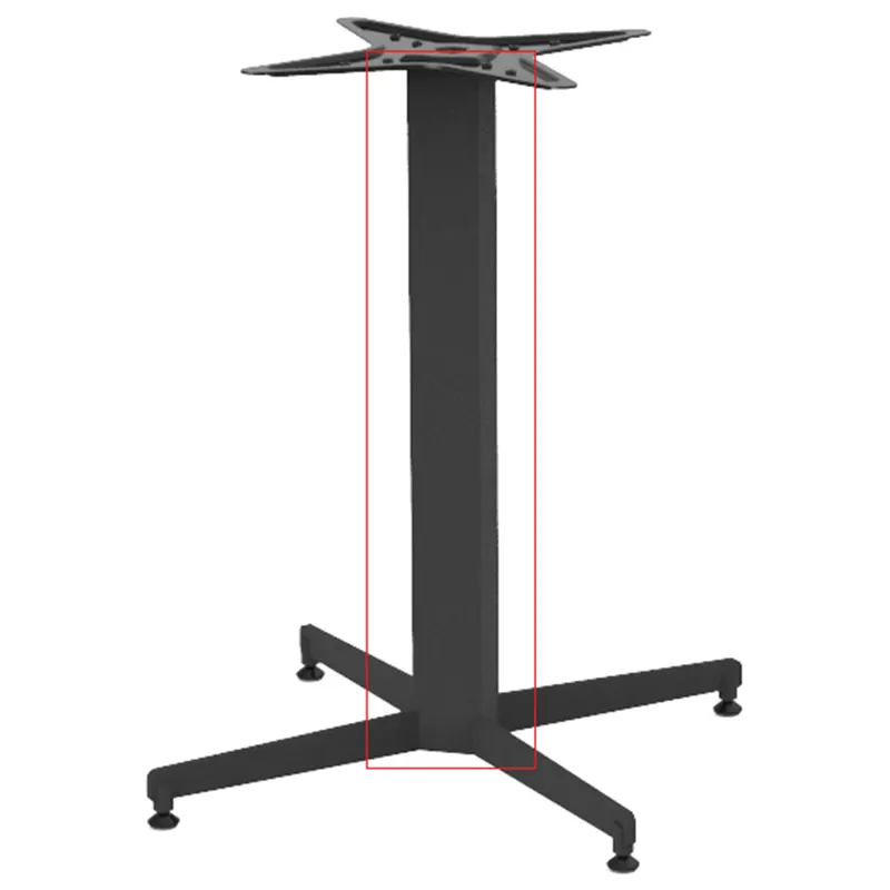 Tub pentru picior de masa cu postament, metal, negru, 70 x 70 x 1100 mm