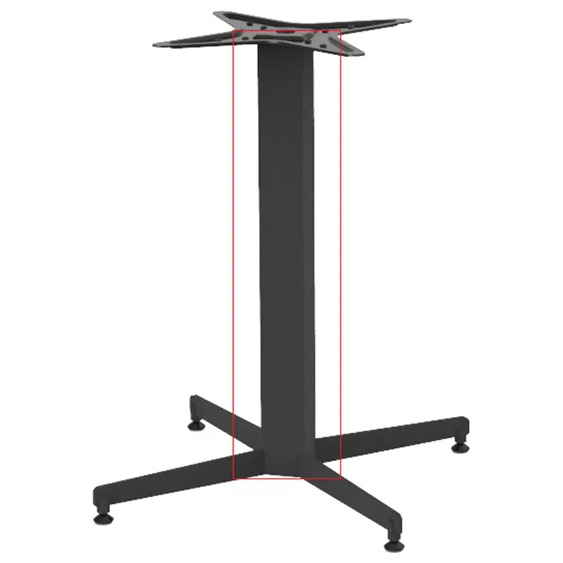 Tub pentru picior de masa cu postament, metal, negru, 70 x 70 x 715 mm