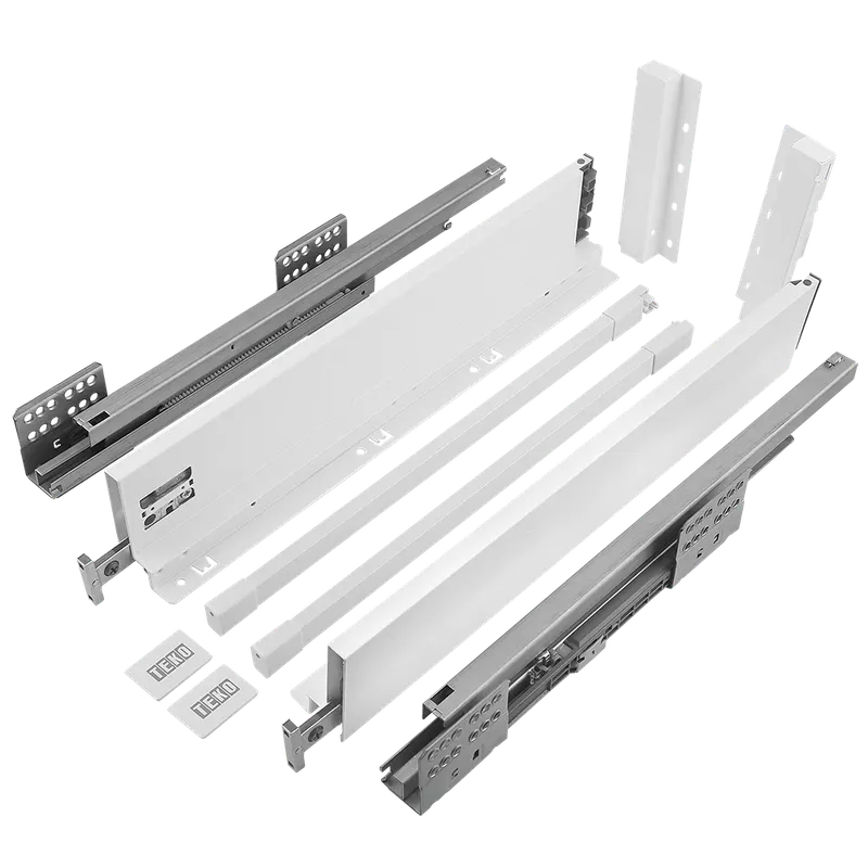 Sistem pentru sertar, Teko Slim, alb, slim, 40 kg, H 199 mm, 500 mm