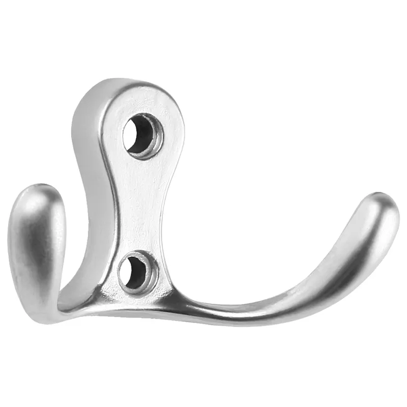 Cuier OMEGA, zamac, satin, argintiu, 13 x 50 x 30 mm