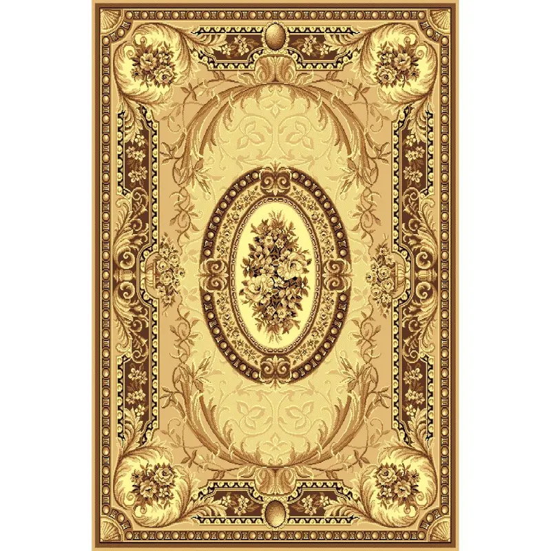 Covor clasic Gold 042/12A, polipropilena BCF, bej/maro, 60 x 110 cm