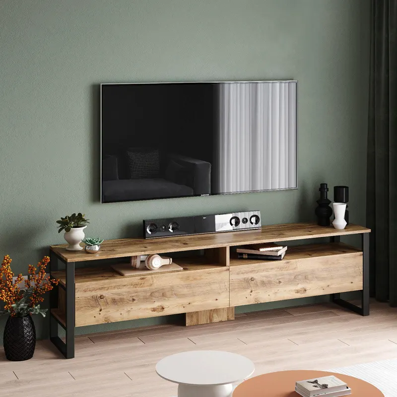 Comoda TV Telvira 19, Stejar, 180x56x36 cm - Natur