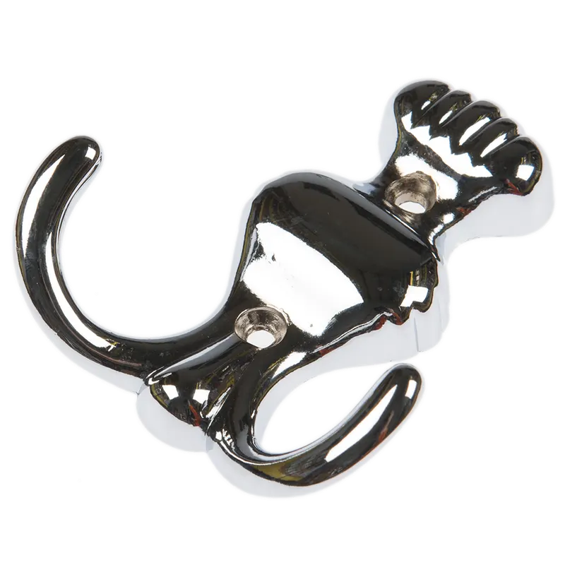 Cuier striat mic, zamac, crom, 84 x 74 mm