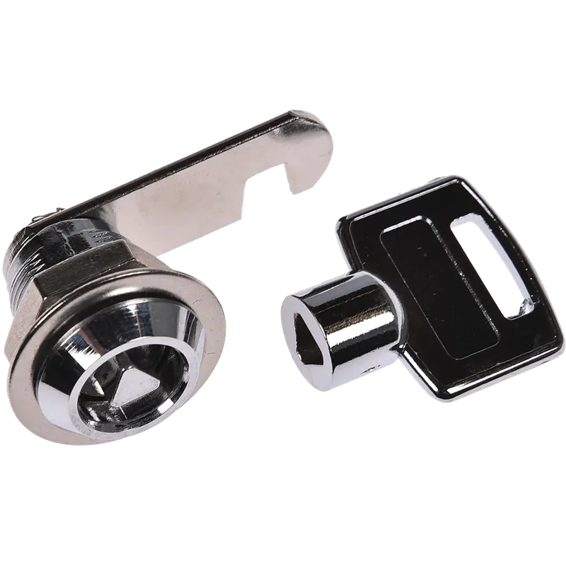 Incuietoare cu cama pentru usi metalice, cheie triunghiulara, otel cromat