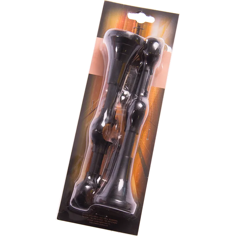 Consola galerie fier forjat Sndeco, dubla, cu suport, deschisa, 20 mm, negru, set 2 buc
