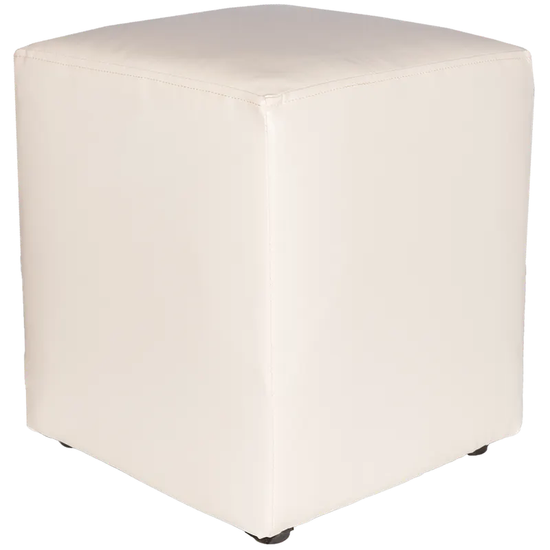 Taburet Cube, tapiserie piele ecologica, alb IP21894, 45x37x37 cm