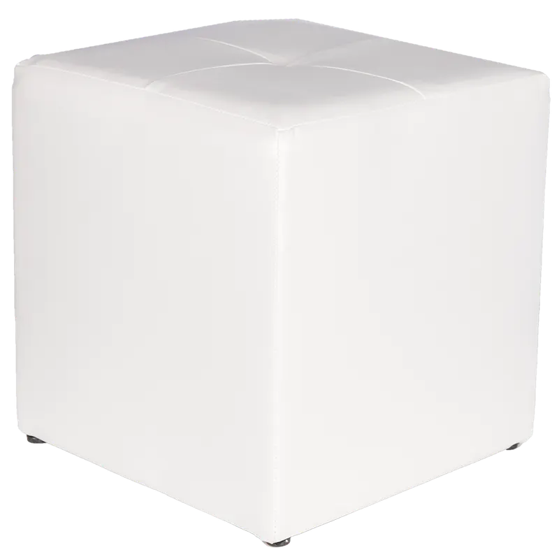 Taburet Cool tapiterie imitatie de piele, alb IP21894, 36 x 36 x 38 cm