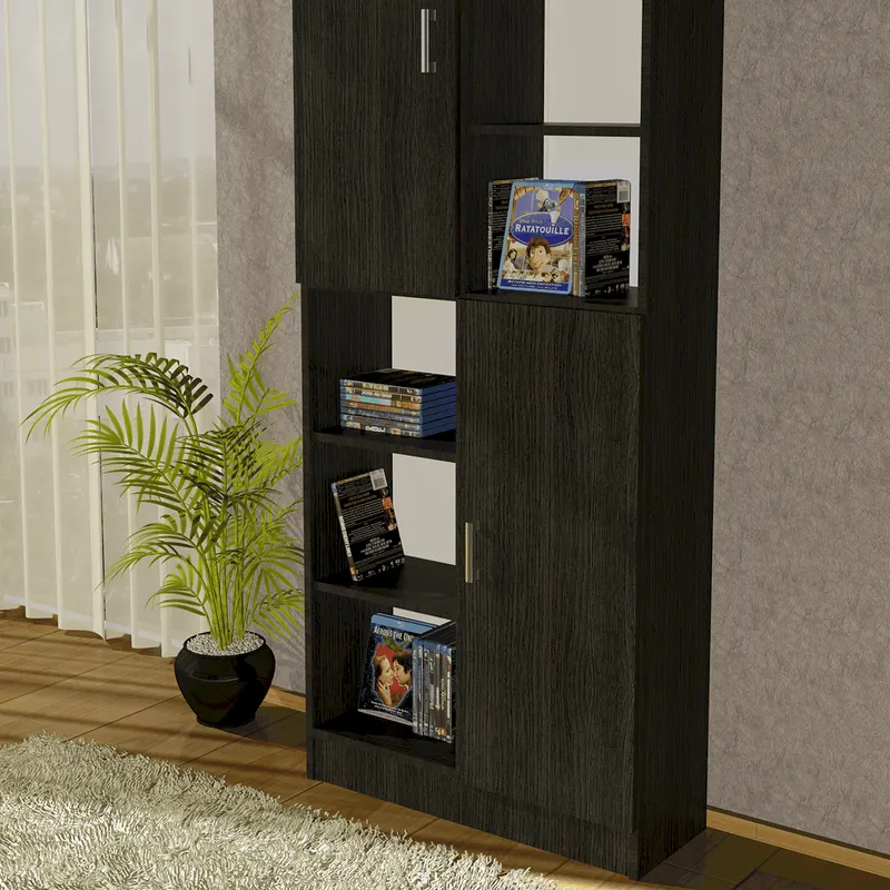 Dulap cu rafturi pal melaminat, wenge, 80 x 28 x 202 cm