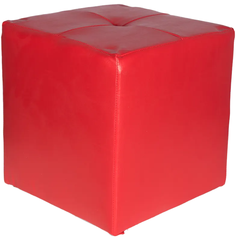 Taburet Cool tapiterie imitatie de piele, rosu IP21900, 36 x 36 x 38 cm