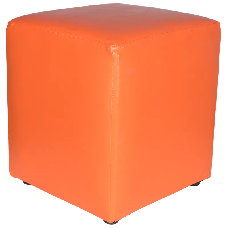 Taburet Cube, tapiterie piele ecologica, orange IP 21895, 45x37x37 cm