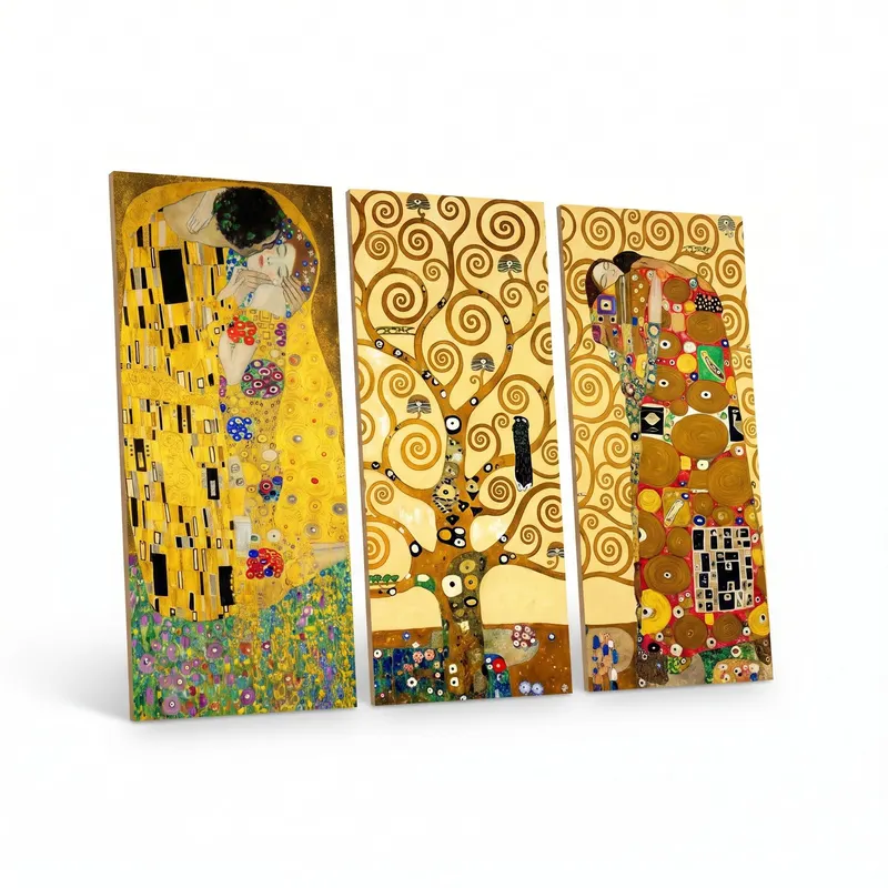 Tablou MDF (3 bucăți) Marvellous, Galben, 50x70 cm - Galben