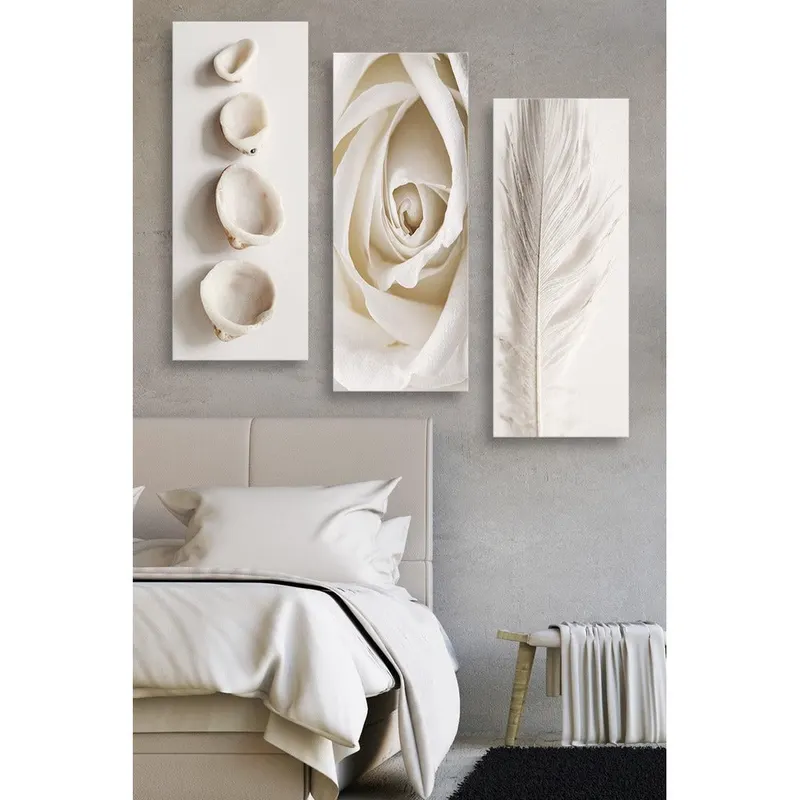 Tablou MDF (3 bucăți) Marvellous, Bej, 50x70 cm - Bej