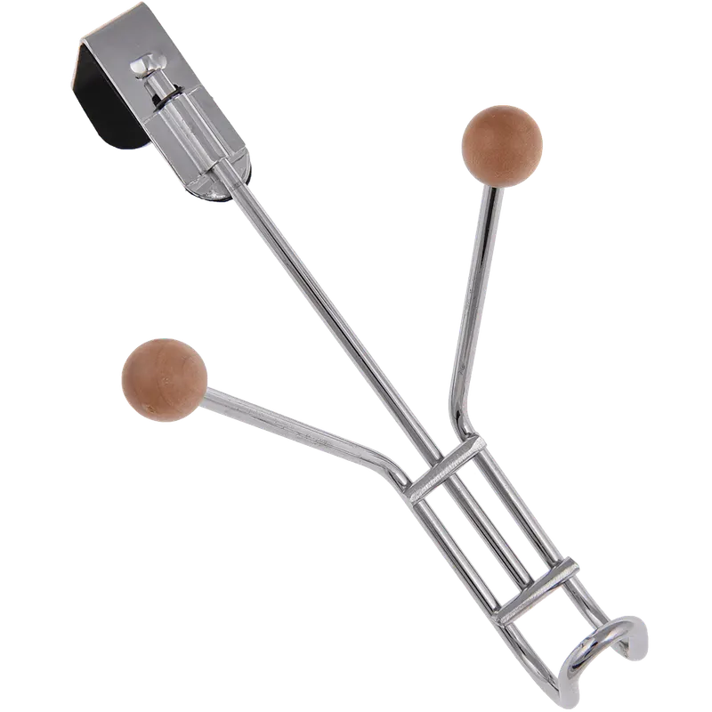 Cuier metalic cu 2 capete de lemn, 10 x 10 x 21 cm
