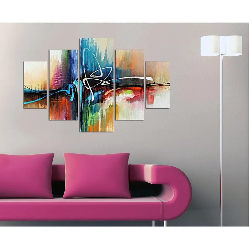 Tablou MDF ( 5 buc ) Miracle, Multicolor, 56x92 cm - Multicolor