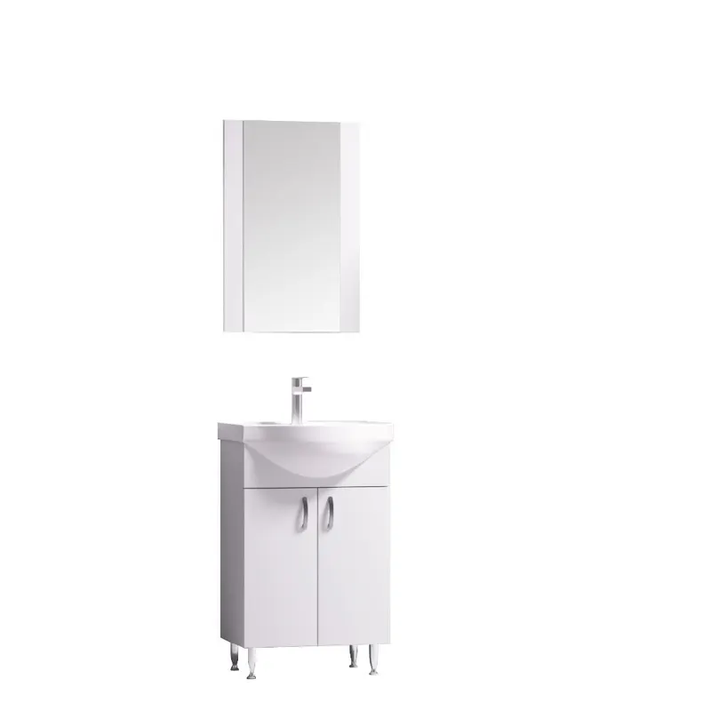 Set mobilier baie Badenmob Eco 55, masca + lavoar + oglinda, alb