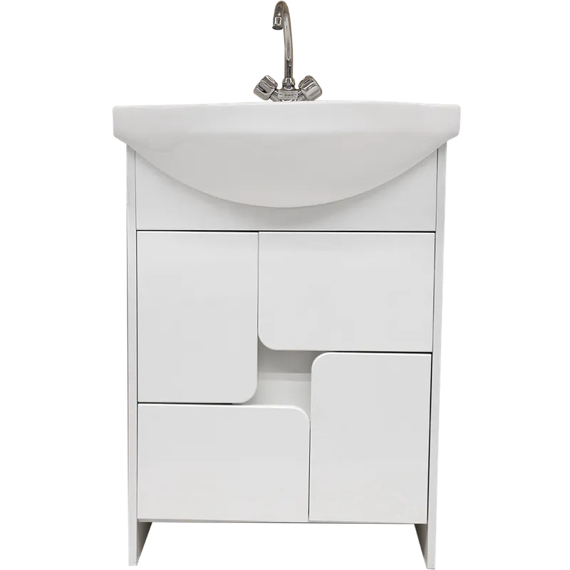 Mobilier baie Sanitop Alessia, baza cu lavoar, MDF-PAL, alb, 58 x 31 x 81 cm