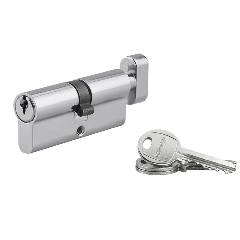 Cilindru de siguranta cu buton si cama redusa, Thirard, aluminiu, 34 x 34 mm, 3 chei