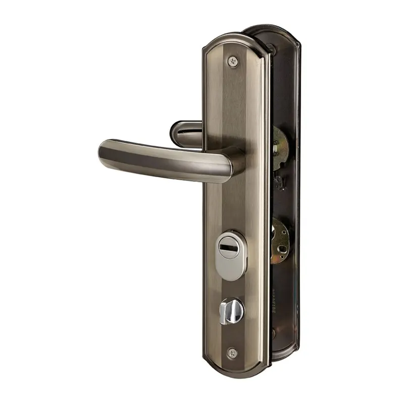 Manere usa metalica, broasca rotunda, Thirard Balcani, aluminiu, deschidere dreapta, argintiu