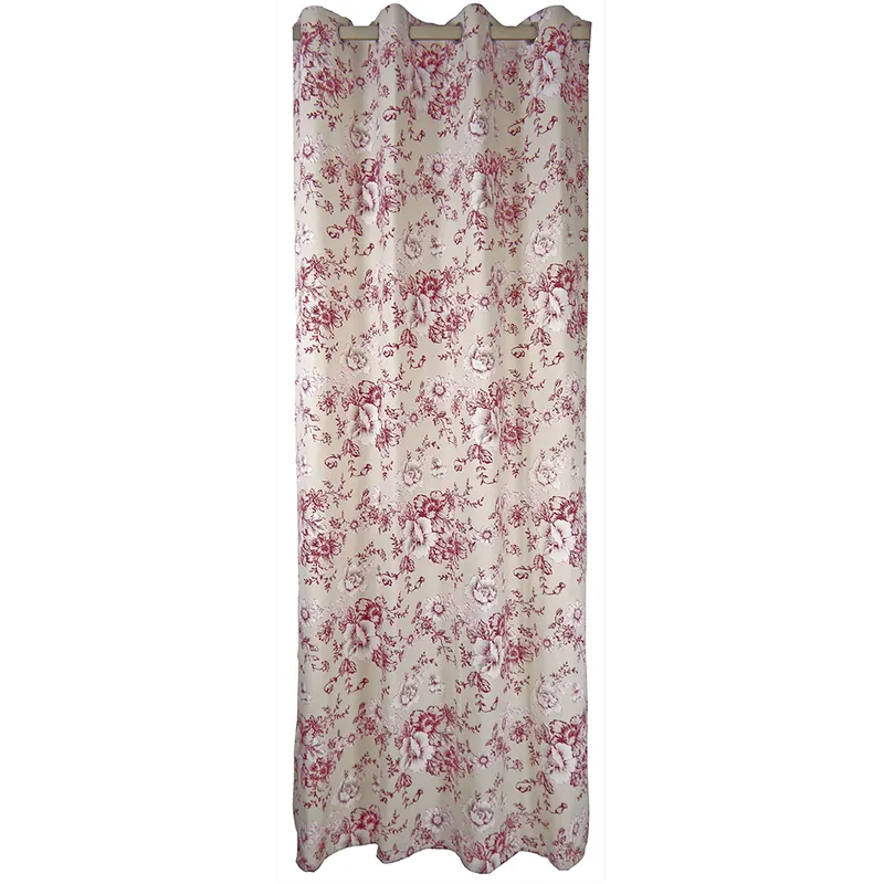 Draperie 2481, 100% poliester, bej/rosu, 140 x 245 cm