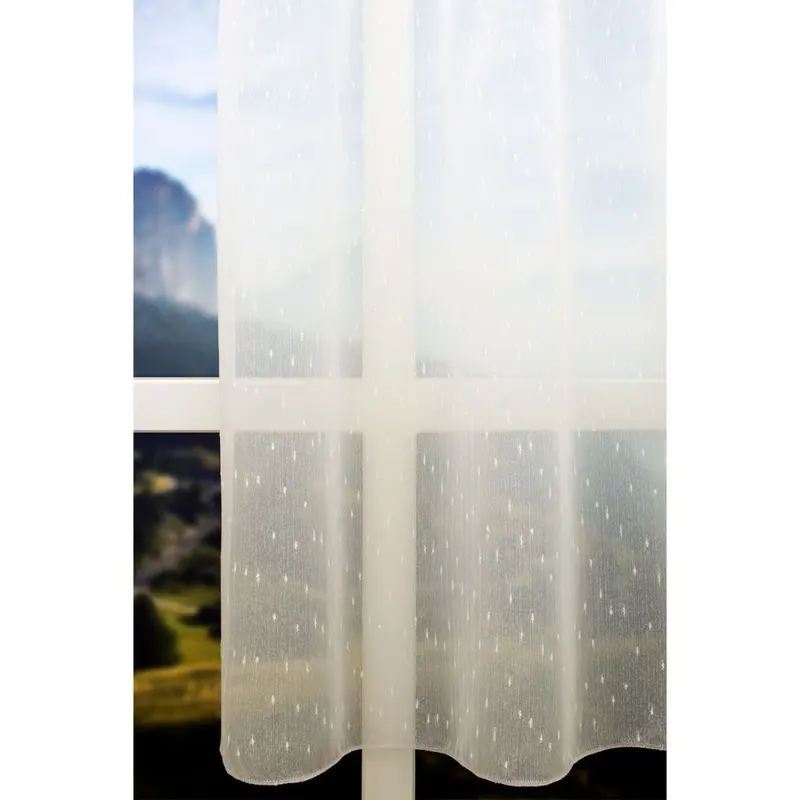 Perdea Rovitex Rita alb 101, model brodat semitransparent, 145 x 245 cm