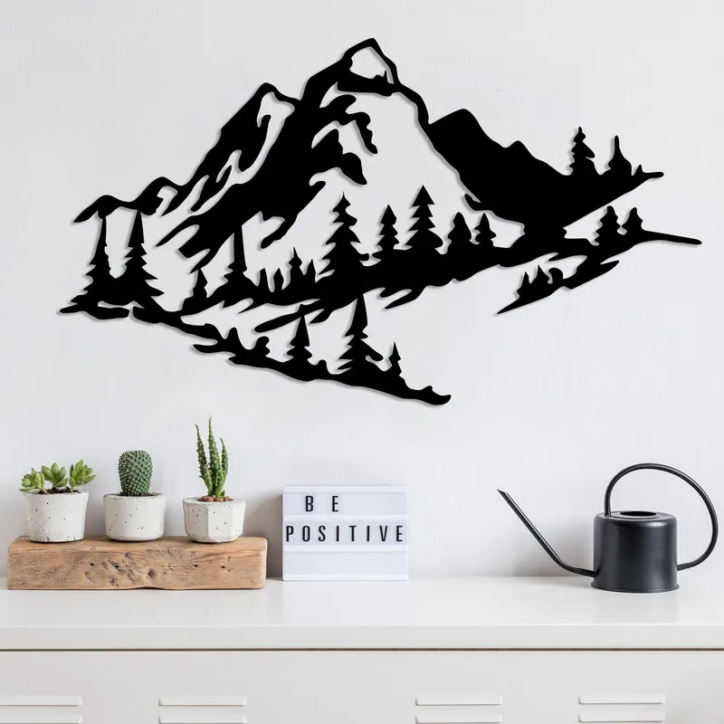 Decoratiune de perete Metal Tanelorn, Negru, 40x70x0.15 cm - Negru