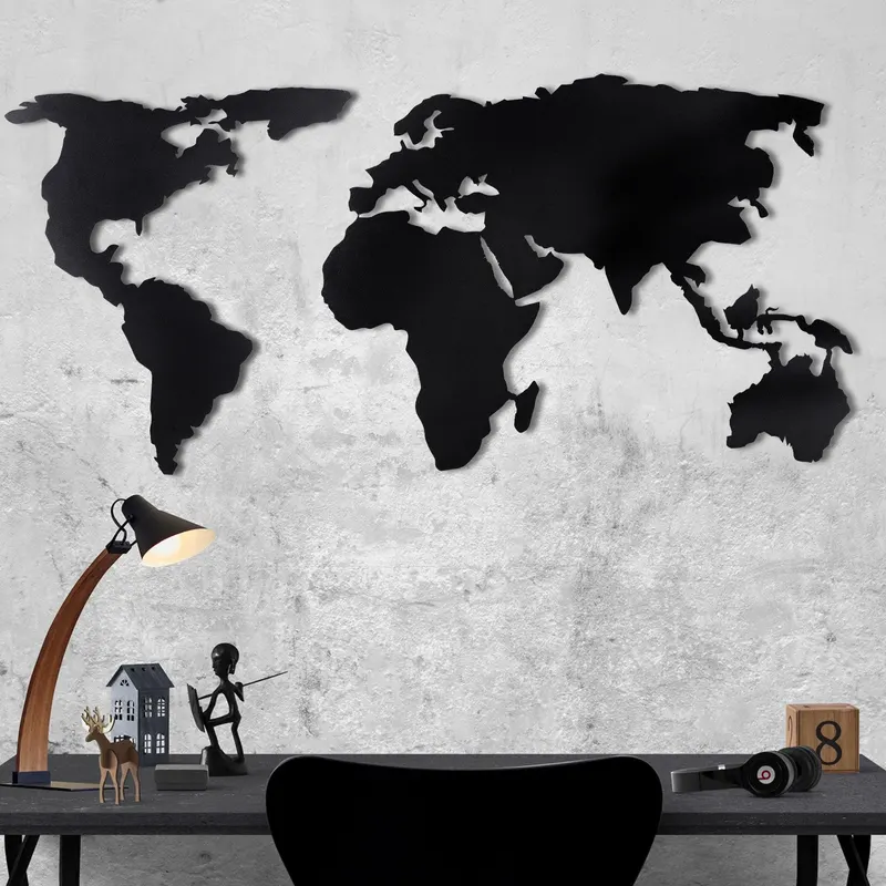 Decoratiune de perete Metal Tanelorn, Negru, 120x60 cm - Negru