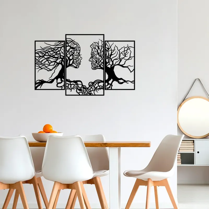 Decoratiune de perete Metal Tanelorn, Negru, 71x116 cm - Negru
